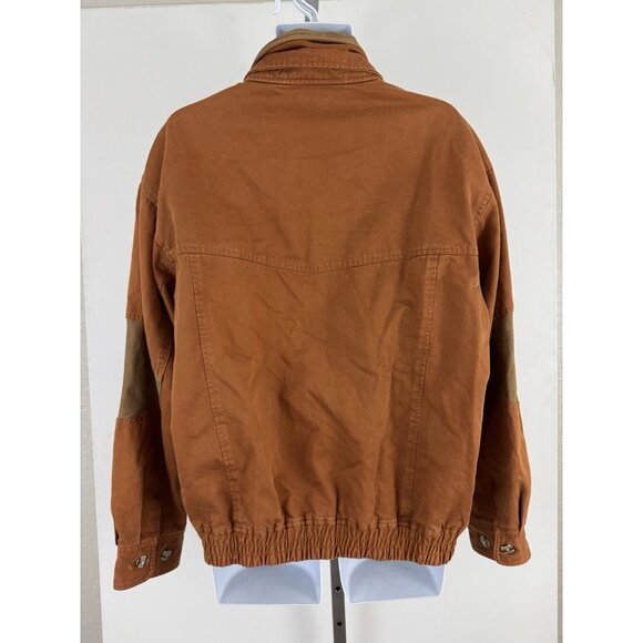 THE TERRITORY AHEAD Men's Rust Color Canvas Flannel Lined Bomber Jacket Sz L - Picture 4 of 9